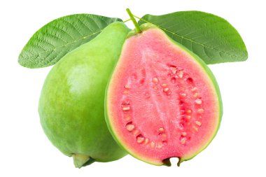 beyaz arkaplanda izole edilmiş tatlı Guava