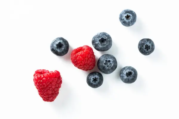 Mix Fresh Berries Raspberry Blackberry Blueberry White Background Royalty Free Stock Photos