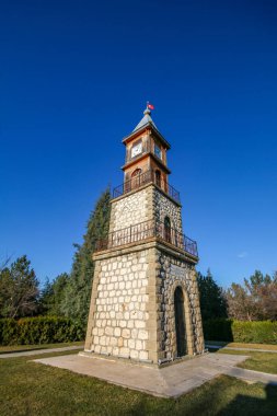 Bilecik - Turkey, February 19, 2023, Bilecik Clock Tower, Historic clock tower