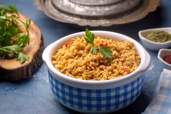 stock image Bulgur pilaf with chia seeds