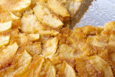 Karamelli elmalı pasta lezzetli bir tatlıdır. Türkçe adı; elmali keki