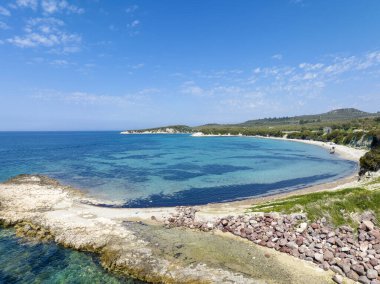 Kuzey Ege kıyıları Pissa Körfezi hava fotoğrafçılığı. Pissa koyu - Dikili - İzmir - Türkiye.