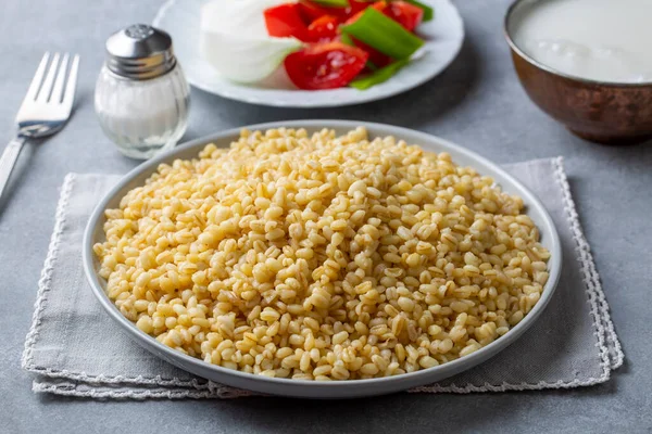 Блюда Традиционной Турецкой Кухни Головной Булгур Плов Целая Булгуровая Пшеница — стоковое фото