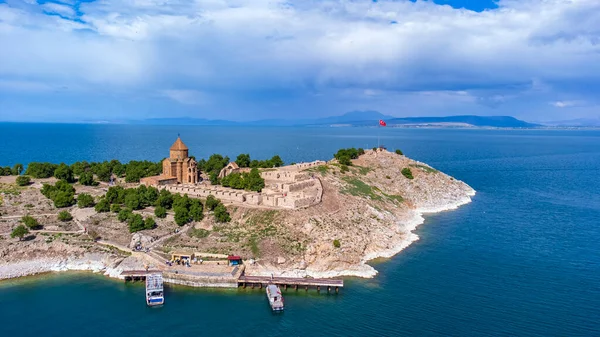 Akdamar Island Van Lake Armenian Cathedral Church Holy Cross Akdamar — Stock Photo, Image