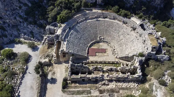 Romjai Ókori Görög Római Amfiteátrum Myra Régi Neve Demre Törökország — Stock Fotó