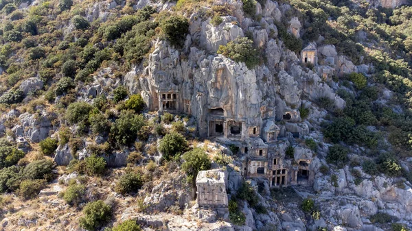 Ancient Lycian Myra Rock Tomb Ruins Demre Antalya — Stock Photo, Image
