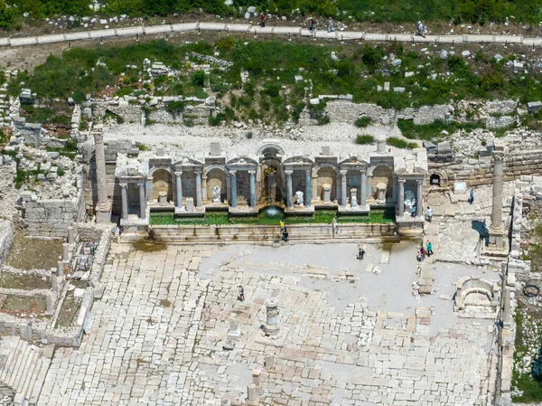 Antik Sagalassos Şehrinin Insansız Hava Aracı Görüntüsü Burdur Türkiye — Stok fotoğraf