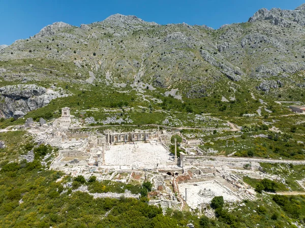 stock image Aerial drone view of the ancient city of Sagalassos. Burdur - Turkey