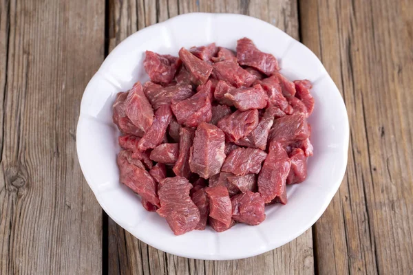 stock image Heap of raw chopped beef isolated