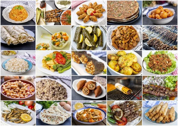 Traditional Delicious Turkish Foods Collage — Stock Photo, Image