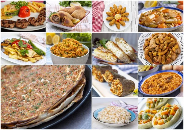 Collage Traditionnel Délicieux Aliments Turcs — Photo