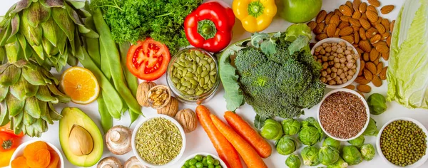 Gesunde Ernährung Gemüse Hintergrund Sauberes Und Entgiftetes Essen — Stockfoto