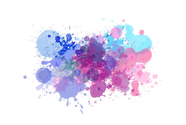 Abstract Splash Watercolor Paint Blot Template Your Designs Blue Pink — Stock Photo, Image