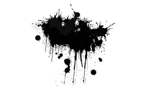 Astratto Splatter Sfondo Colore Nero Disegno Illustrazione — Foto Stock