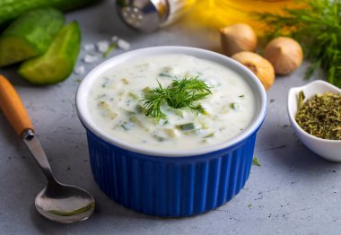 Geleneksel lezzetli aperatif; tzatziki (Türkçe adı; kakik)