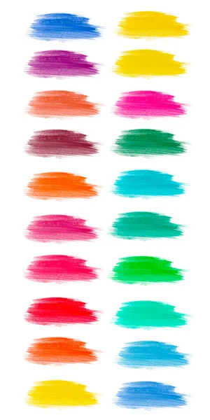 Rainbow Watercolor Brush Stroke Green Stripes Isolated White Colorful Painted — Stock Photo, Image