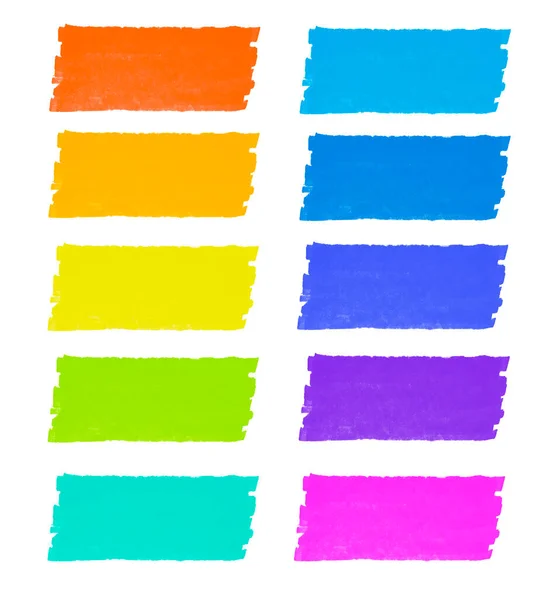 Rainbow Akvarel Tahy Štětcem Zelené Pruhy Izolované Bílém Barevné Malované — Stock fotografie