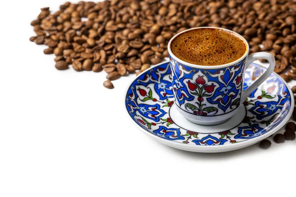 Tradycyjna Kawa Turecka Lub Kawa Grecka — Zdjęcie stockowe