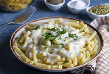 Lezzetli yemekler, peynirli makarna.