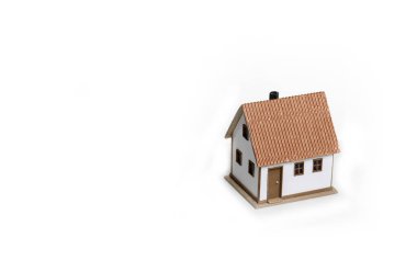 Konut çevre, izole küçük model evi. House resim.