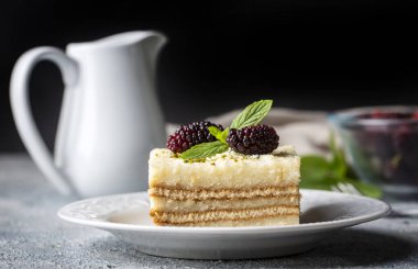 Milk semolina dessert with biscuits (Turkish name; sutlu irmik tatlisi)