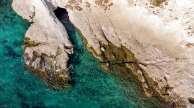 White rocks bay, Karaburun - Izmir - Turkey. Natural cave in the sea. Turkish name; Beyaz Kayalar Koyu - Karaburun