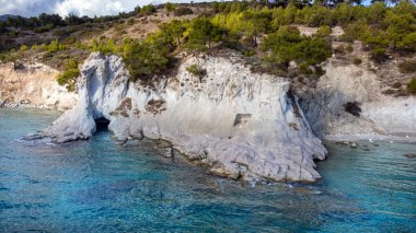 White rocks bay, Karaburun - Izmir - Turkey. Natural cave in the sea. Turkish name; Beyaz Kayalar Koyu - Karaburun