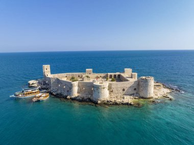 Bakireler Kalesi Kiz Kalesi İHA Fotoğrafı, Erdemli Mersin, Türkiye