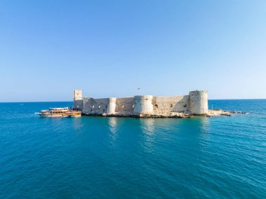 Bakireler Kalesi Kiz Kalesi İHA Fotoğrafı, Erdemli Mersin, Türkiye