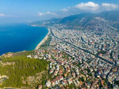 Alanya 'nın İHA' lı büyük sahil manzarası, Alanya - Türkiye
