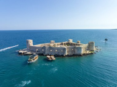 Bakireler Kalesi Kiz Kalesi İHA Fotoğrafı, Erdemli Mersin, Türkiye