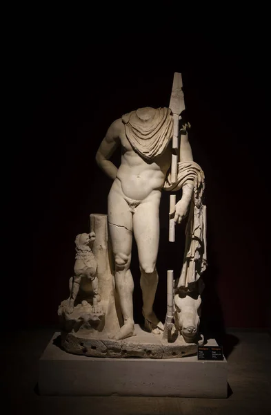Antalya Museum Turkiet Augusti 2023 Forntida Antika Statyer Utställda Museet — Stockfoto