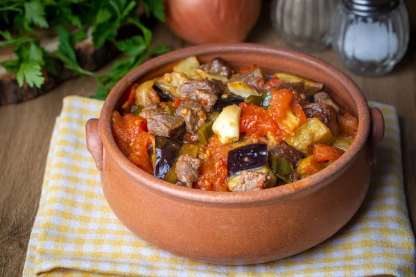 Traditional Delicious Turkish Foods Quince Plum Lamb Stew Lamb Tandoori — 스톡 사진