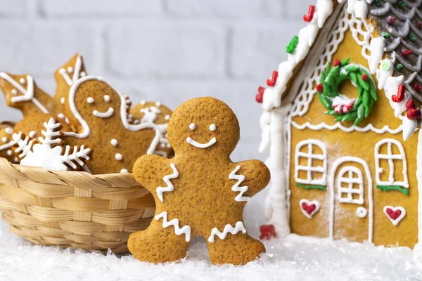 Christmas homemade gingerbread cookies, gingerbread man
