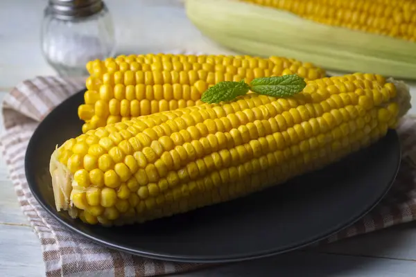 Сладкая Вареная Кукуруза Питание Концепции Фото — стоковое фото