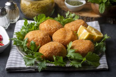 Kibbeh is a popular dish in Middle Eastern cuisine (Turkish name; icli kofte - Adana icli koftesi)