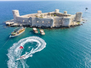 Bakireler Kalesi Kiz Kalesi İHA Fotoğrafı, Erdemli Mersin, Türkiye