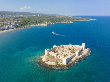 Bakireler Kalesi Kiz Kalesi İHA Fotoğrafı, Erdemli Mersin, Türkiye