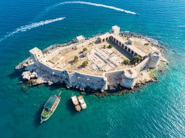 Bakireler Kalesi Kiz Kalesi İHA Fotoğrafı, Erdemli Mersin, Türkiye