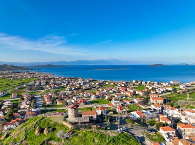 Cunda Adası 'nın hava aracı görüntüsü. Balikesir - Türkiye