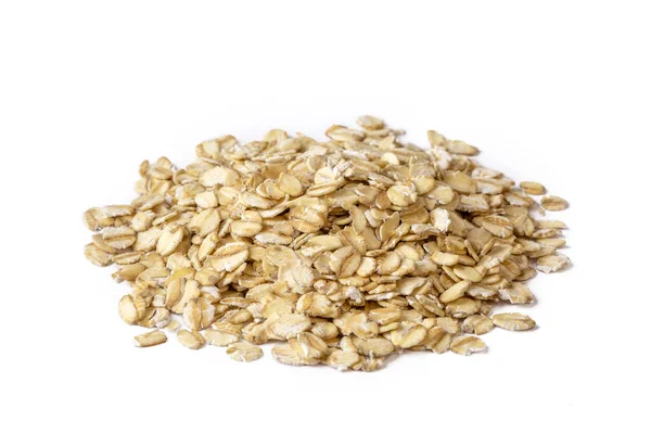 Heap Dry Rolled Oats Isolated — Stock Photo, Image