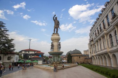 Üsküp, Kuzey Makedonya - 15 Eylül 2023, Philip Heykeli Üsküp, Kuzey Makedonya