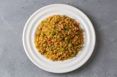 Bezelyeli Bulgur pilavı; Türkçe adı; Bezelyeli bulgur pilavi