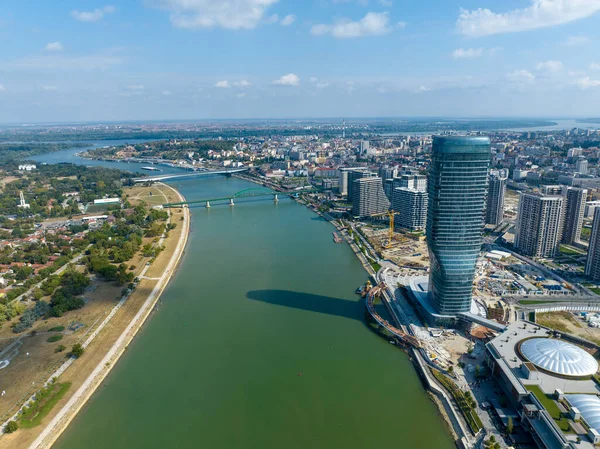 stock image Panoramic view of Belgrade Waterfront, Sava River, Belgrade Tower