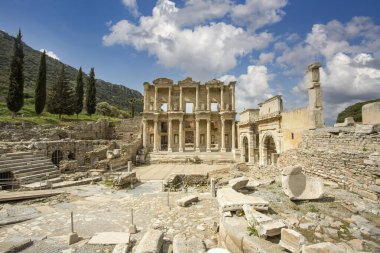 Travel concept photo; Turkey Izmir Selcuk Historical Ephesus ancient city clipart