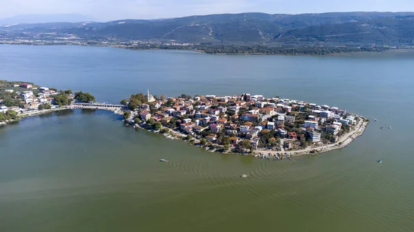 stock image Aerial drone view of Golyazi Peninsula in Bursa - Turkey