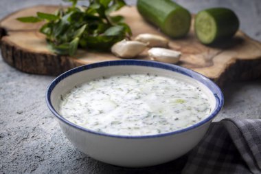 Geleneksel lezzetli aperatif; tzatziki (Türkçe adı; kakik)