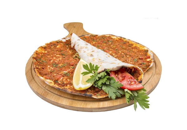 Comidas Turcas Deliciosas Tradicionales Pizza Turca Lahmacun — Foto de Stock