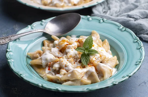 Traditional Turkish cuisine; Turkish ravioli, Turkish name; Manti, ucgen manti