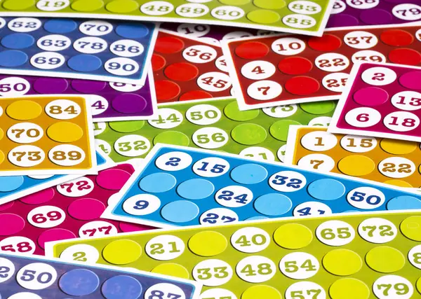 Colorful card game background. Tombola bingo cards.